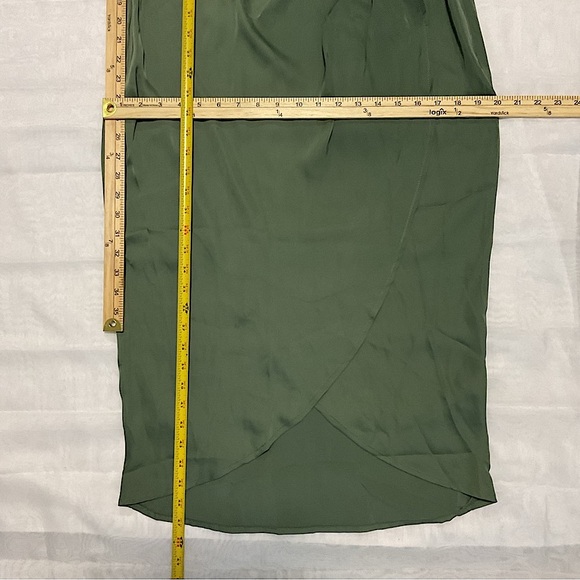 NWT PrettyGarden Ruched Bodycon Sleeveless One Shoulder Wrap Satin Belted Slit L - Picture 10 of 12